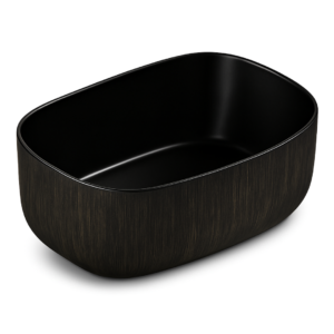 อ่างล้างหน้าวางบนเคาน์เตอร์ รุ่น B-8722-3 Rustic จาก Bathline ลายไม้สีดำด้านสไตล์ Modern Rustic