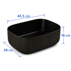 อ่างล้างหน้าวางบนเคาน์เตอร์ รุ่น B-8722-3 Rustic จาก Bathline ลายไม้สีดำด้านสไตล์ Modern Rustic