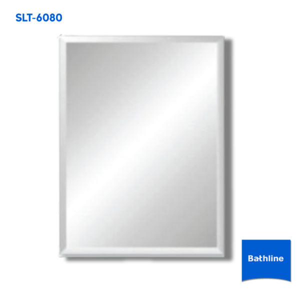 กระจกเงานิรภัย BATHLINE รุ่น SLT-6080 ขนาด 80x60 ซม. หนา 5 มม. กระจกติดผนังดีไซน์เรียบหรู แข็งแรง ปลอดภัย เหมาะสำหรับห้องน้ำและห้องแต่งตัว"